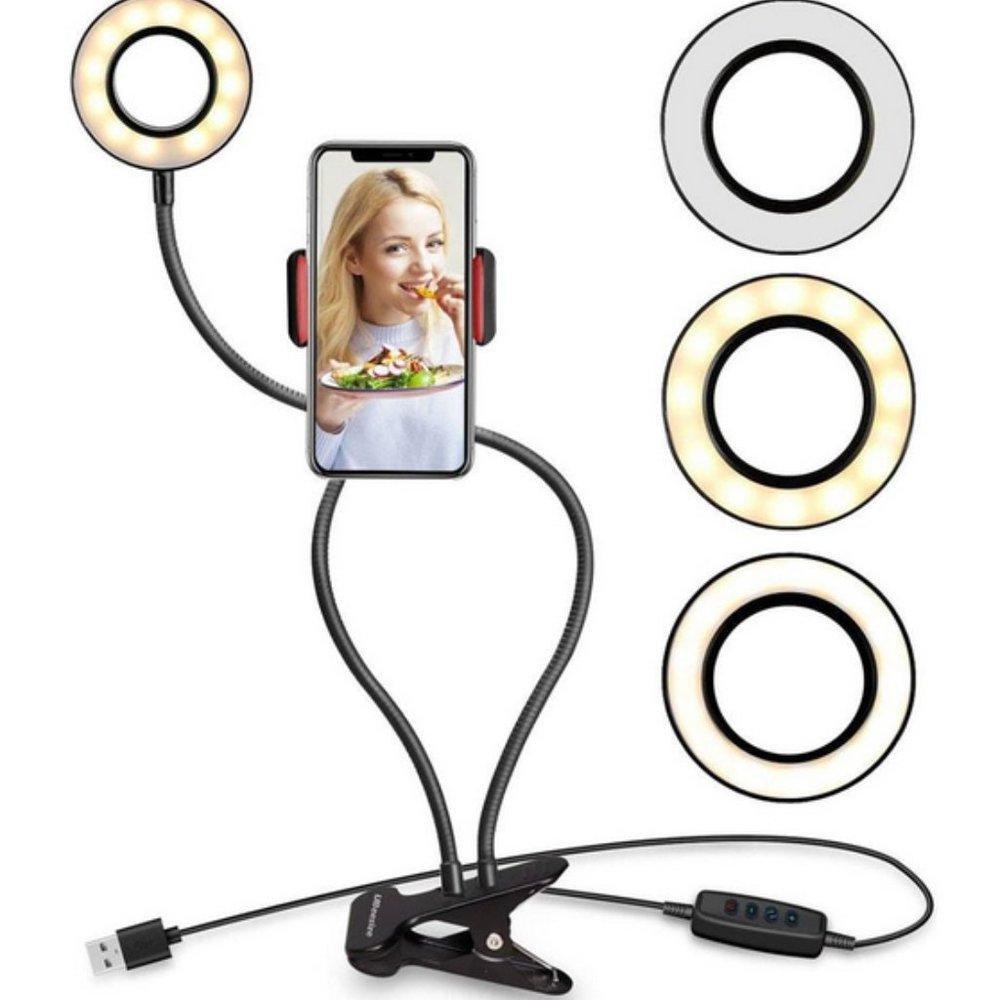 Selfie Ring Light w/Mobile Phone Mobile Stand - Picture 1 of 5